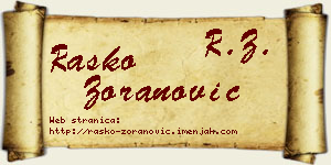 Raško Zoranović vizit kartica